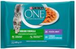 PURINA ONE INDOOR tonhallal és zöldbabbal szószban, vadhússal és sárgarépával szószban, 24 x 85 g