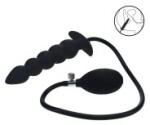 Shots Toys LEVELZ Beaded Inflatable Silicone Anal Plug Black