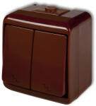 GAO Aquastar dupla váltókapcsoló, barna IP54 22171B