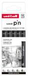 uni Тънкописци Pin 5бр черни