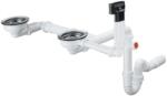 Hansgrohe - Set de scurgere și preaplin pentru chiuvetă dublă din granit, crom 43928000 (43928000)