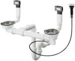 Hansgrohe - Set automat de scurgere și preaplin chiuvetă dublă, oțel inoxidabil 43932800 (43932800)