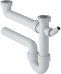 Geberit - Sifon anti-miros pentru chiuvetă dublă, cu manșon unghiular pentru furtun, evacuare orizontală 152.715. 11.1 (152.715.11.1)