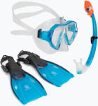 AQUASTIC Set de snorkeling pentru copii AQUASTIC Shelly mască + tub + labe albastru