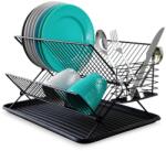 Artemis edényszárító, fém, fekete, 45x32x25, 5cm, két szintes, nagy kapacitású (VD-150622)