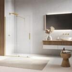 RONAL Perete de dus, tip Walk-In, cu usa culisanta si parte fixa, auriu periat, Ronal Amalia Gold Brushed D35S2 D35S21701307 (D35S21701307)