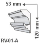 LEDvonal RV-01-A , Rejtett világítás díszléc , holker , 1.25 m/db (736)