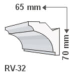 LEDvonal RV-32 , Rejtett világítás díszléc , oldalfal , 1.25 m/db (3906)
