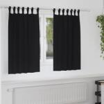 vidaXL Fekete Függöny Gyűrűkkel 2 pcs Fekete 140 x 140 cm Poliészter (4107538)