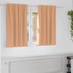 vidaXL Fekete Függöny Gyűrűkkel 2 pcs Világos Barna 140 x 140 cm (4107478)