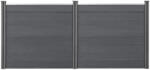 Wohnen WPC kerítéselem szürke kerítéspanel 165x314 cm időtálló, modern kerti kerítés