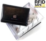 BLACKLINE RF védett, kis méretű, három részes, fekete női pénz és irattartó tárca W7627-5 - taskaweb