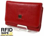 BLACKLINE RF védett, kis méretű, három részes piros női pénz és irattartó tárca W7627-5