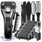 naxan Elektromos Lábfejreszelő, LED, LCD kijelző, 6 csiszolófej, USB, fekete (Pilnik Elektryczny Do Stóp)