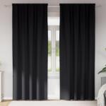 vidaXL Fekete Függöny Gyűrűkkel 2 pcs Fekete 260 x 140 cm Poliészter (4107432)