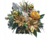 MartineX Karácsonyi Dísz, arany gömbök, 35cm, asztalra, komódra (Stroik wiązanka sztuczna)