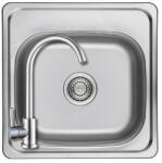 Laveo SKS_010T+SAP4-A090 - LAVEO STANDARD 1M rozsdamentes mosogató 475X475 + ZEGOR rozsdamentes íves csaptelep (SKS_010T+SAP4-A090)
