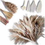  Szárított fű készlet, 67db pampafű, 43cm, barna, fehér (KW72)
