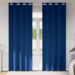 vidaXL Fekete Függöny Gyűrűkkel 2 pcs Sötét kék 260 x 140 cm (4107367)