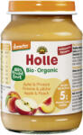 Holle bio bébiétel őszibarack-alma 190 g - vitalora