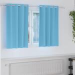 vidaXL Fekete Függöny Gyűrűkkel 2 pcs Világoskék 140 x 140 cm (4107323)