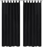 vidaXL 2 db fekete mikroszatén függöny karikákkal 140 x 175 cm (130353)