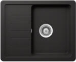 SCHOCK Pinedo D-100XS konyhai mosogatótálca Cristalite Nero 620 x 500 mm, gránit kompozit, fekete, beépíthető (PIND100XNERO)