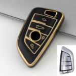  BMW smart 4 gombos kulcsház TPU tok fekete arany (TBM044AFK)