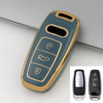  Audi 3 gombos smart TPU tok kék arany (TAU015AKE)