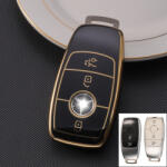  Mercedes 3 gombos smart kulcs TPU tok fekete arany (TME041AFK)