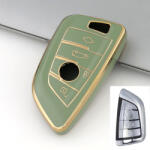 BMW smart 4 gombos kulcsház TPU tok zöld arany (TBM044AZO)