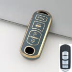  Mazda 4 gombos smart kulcs TPU védőtok kék arany (TMA024AKE)