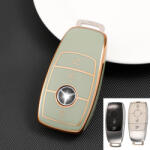  Mercedes 3 gombos smart kulcs TPU tok zöld arany (TME041AZO)