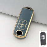  Mazda 2 gombos smart kulcs TPU védőtok kék arany (TMA022AKE)