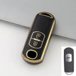  Mazda 2 gombos smart kulcs TPU védőtok fekete arany (TMA022AFK)