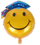 Mezőfi Team Kft Lufi, fólia, ballagó smiley, kék sapkás, 60 cm
