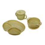 U-GROW Set diversificare 3 piese silicon : bol , farfurie si cana cu cioc, olive, U-Grow