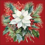 Ambiente Poinsettia bouquet red papírszalvéta 33x33cm, 20db-os