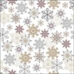 Ambiente Snowflakes all over white papírszalvéta 33x33cm, 20db-os