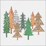 Ambiente Wood carved trees grey papírszalvéta 33x33cm, 20db-os