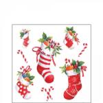 Ambiente X-mas stockings white papírszalvéta 25x25cm, 20db-os