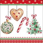 Ambiente Ornaments on a cord white papírszalvéta 33x33cm, 20db-os