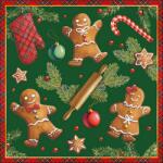 Ambiente Gingerbread cookies green papírszalvéta 33x33cm, 20db-os