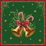 Ambiente Scottish bells green papírszalvéta 33x33cm, 20db-os