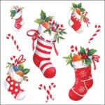 Ambiente X-mas stockings white papírszalvéta 33x33cm, 20db-os