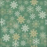 Ambiente Snowflakes all over green papírszalvéta 33x33cm, 20db-os