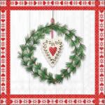 Ambiente Heart in wreath papírszalvéta 33x33cm, 20db-os
