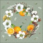 Ambiente Helleborus and oranges papírszalvéta 33x33cm, 20db-os