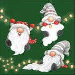 Ambiente Gnomes on the light chain green papírszalvéta 33x33cm, 20db-os