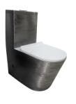  Set vas WC cu capac slim, montare pe podea, Rimless, evacuare laterala, finisaj argintiu 68 A 37 A 80 cm - T2123EDS (C1468)
